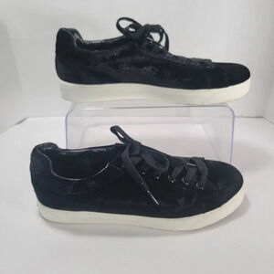 Womens Sam Edelman Circus Crushed Velvet Sneakers 9‎ Black Casual Low Top Shoes